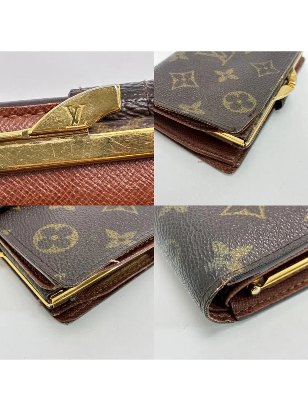 Louis Vuitton Monogram Porte Monnaie Billets Viennois Bifold Wallet Kiss Lock